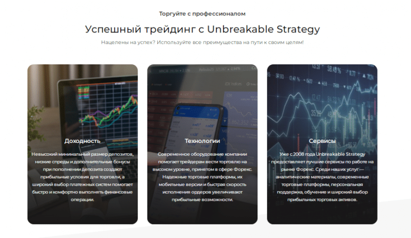 "Unbreakable Strategy" брокерінің толық шолуы